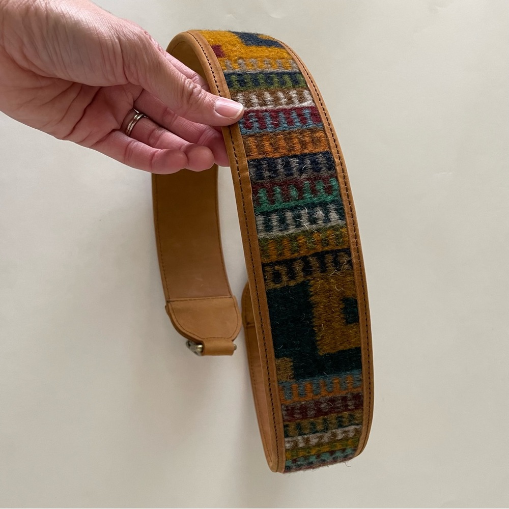 EUC Nena & Co. Handwoven Mexico collection tobacco leather full grain strap